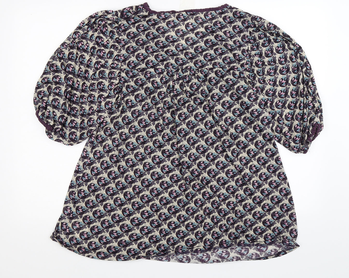 NEXT Womens Brown Floral  Basic Blouse Size 16