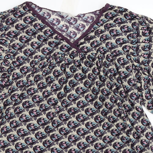 NEXT Womens Brown Floral  Basic Blouse Size 16