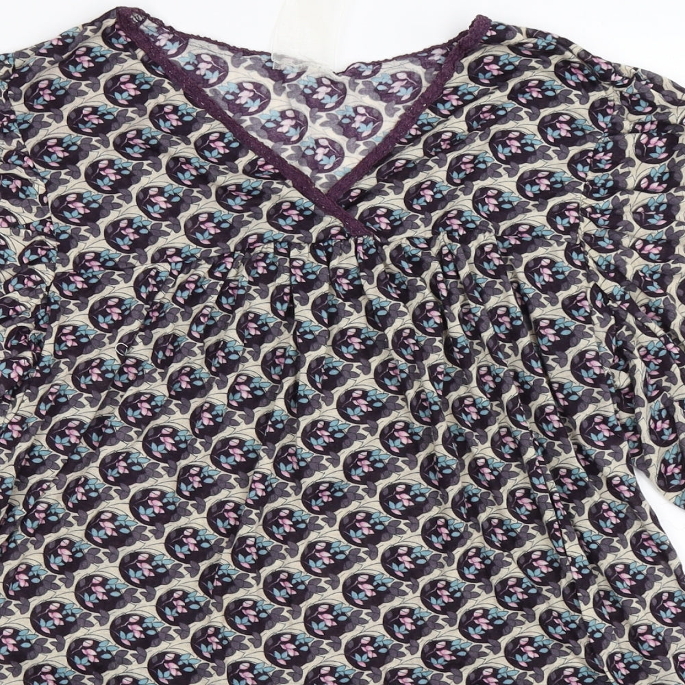 NEXT Womens Brown Floral  Basic Blouse Size 16