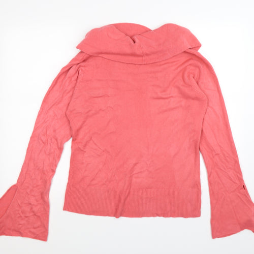 Wallis Womens Pink  Knit Pullover Jumper Size 16  - bell sleeves