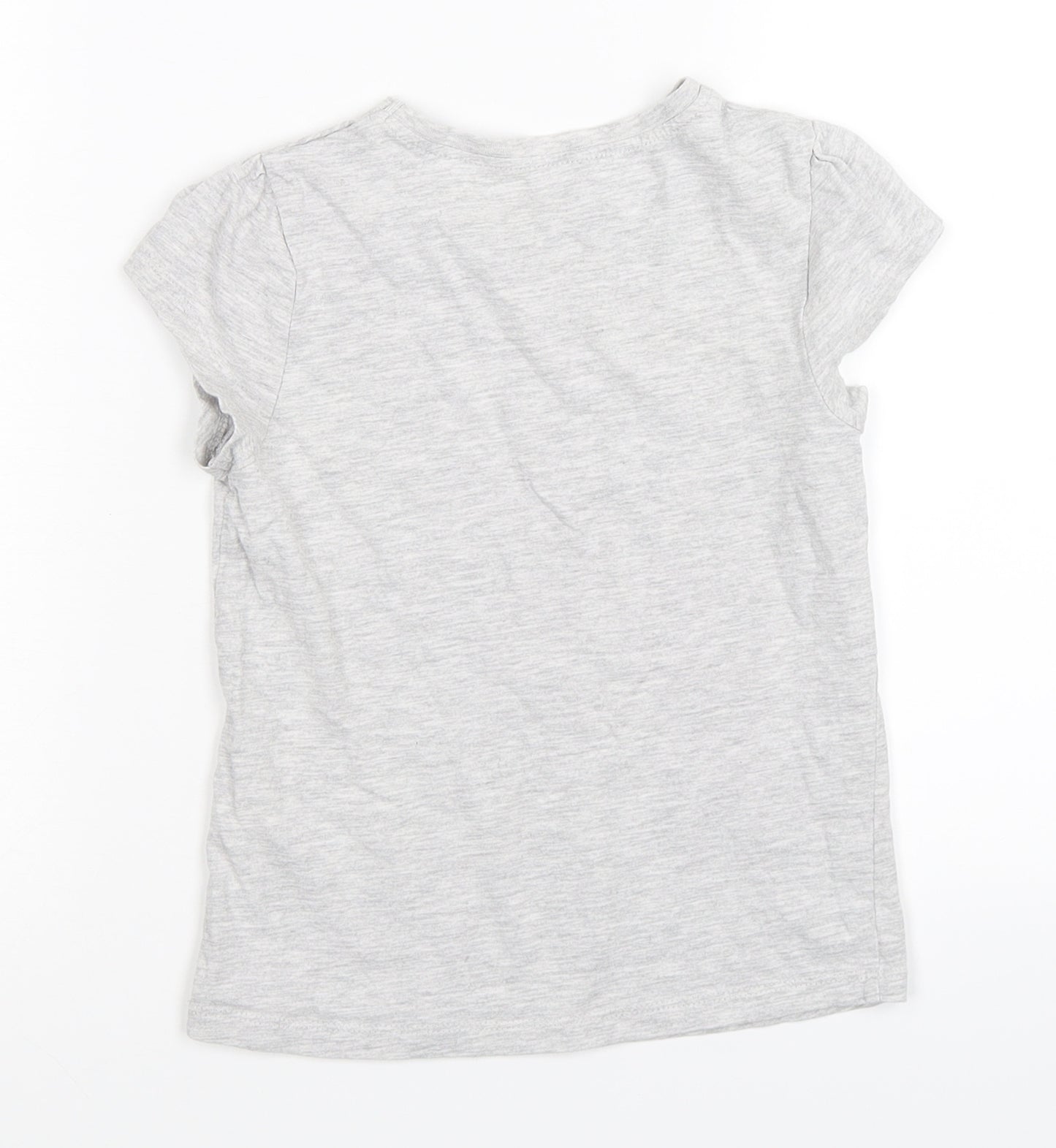 George Girls Grey   Basic T-Shirt Size 5-6 Years  - cat princess