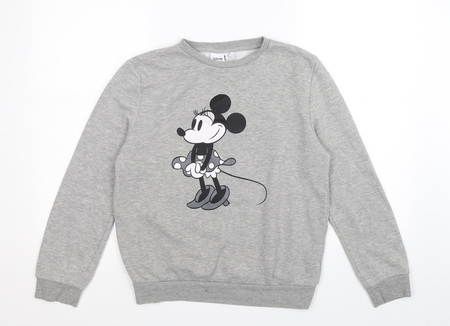 Primark Womens Grey  Jersey Pullover Sweatshirt Size 4  - MINNIE MOUSE RETRO