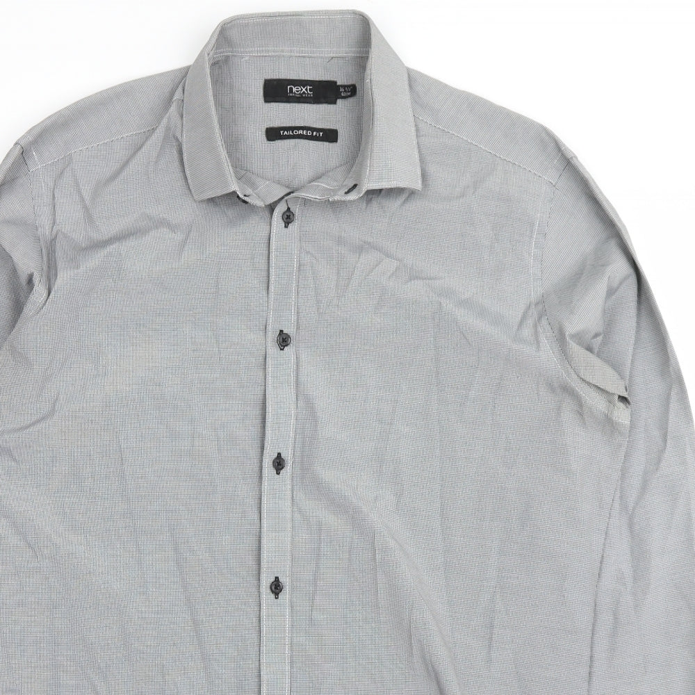 NXT Mens Grey Check   Button-Up Size 16.5