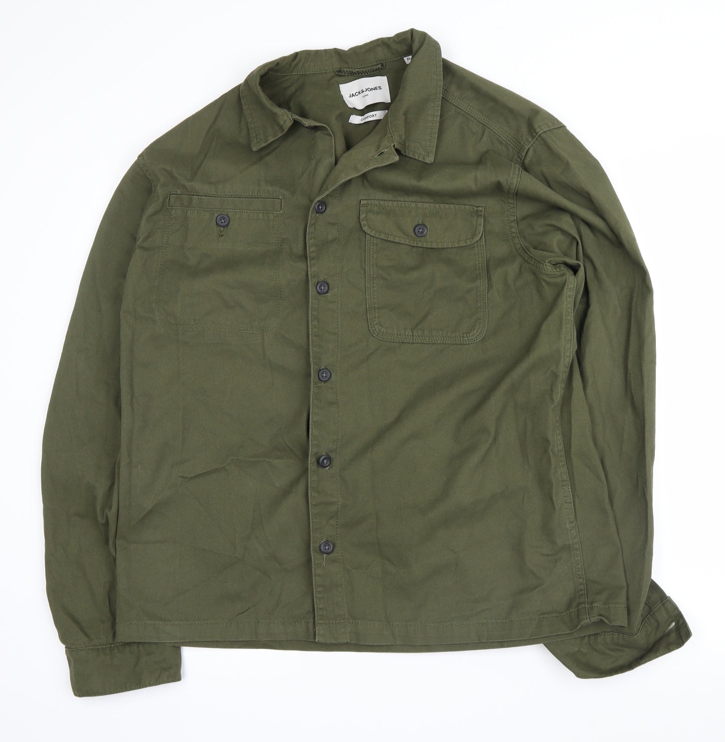 JACK & JONES Mens Green    Button-Up Size XL