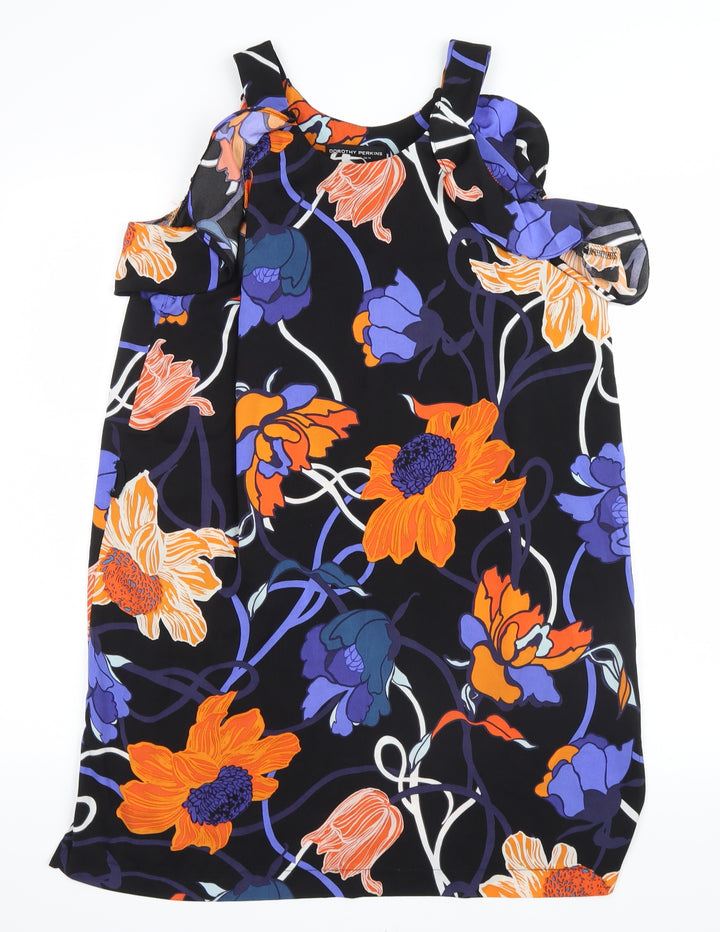 Dorothy Perkins Womens Black Floral Basic Tank Size 14