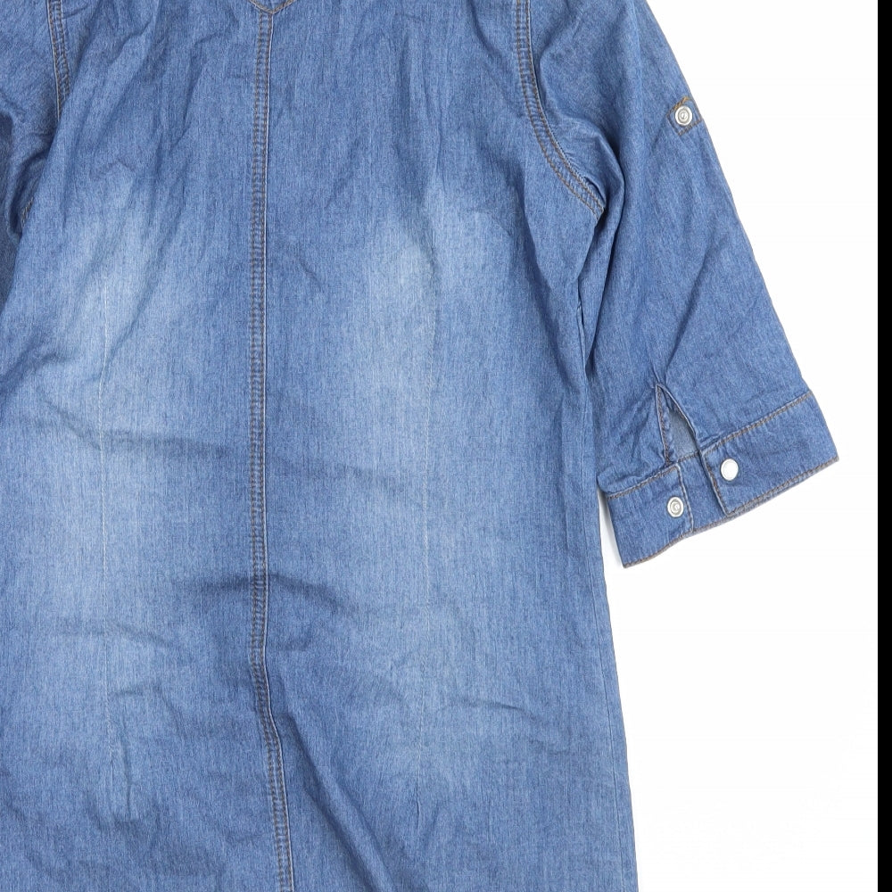 George Womens Blue   Basic Button-Up Size 10