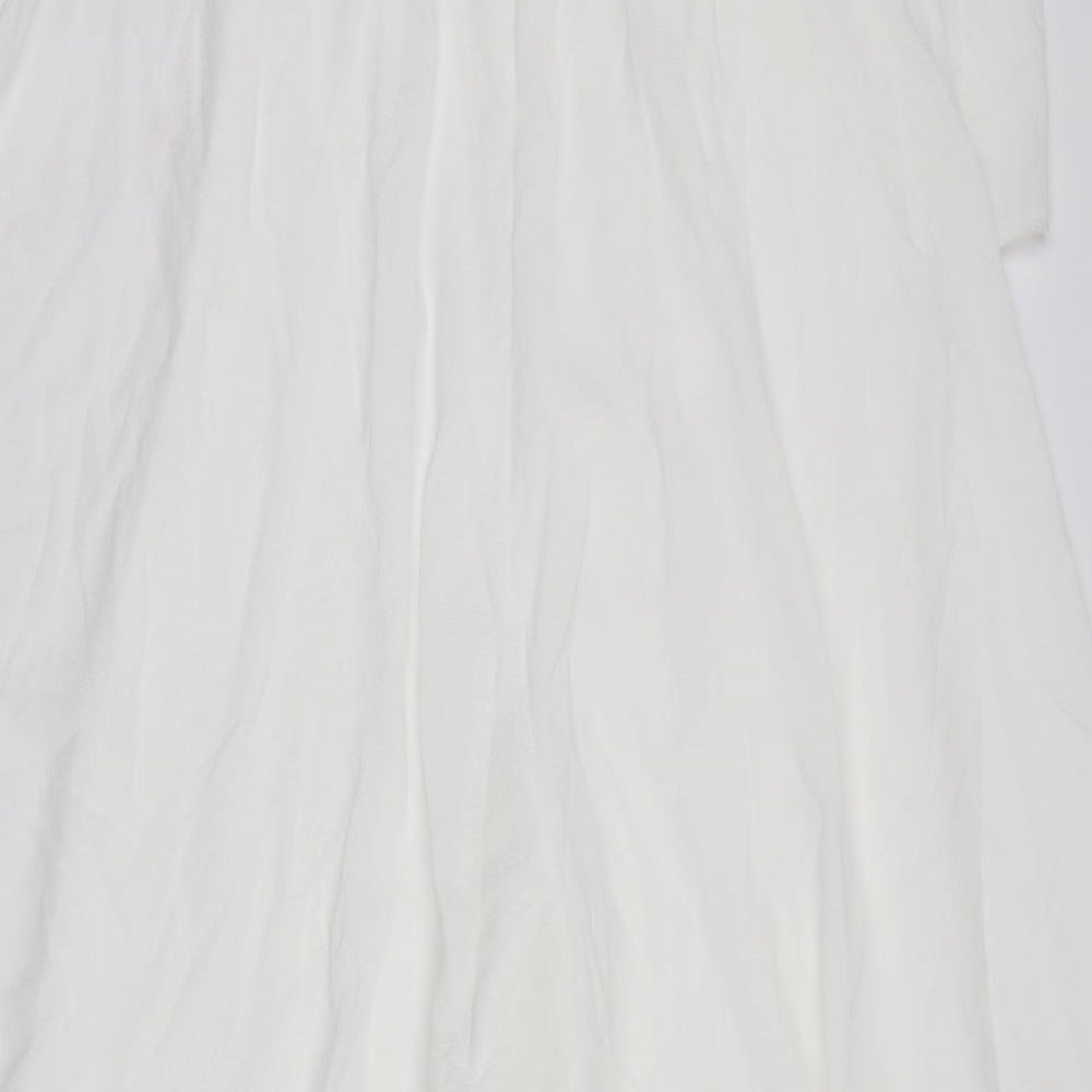 Boohoo Womens Ivory   Trousers One-Piece Size 10  - cape