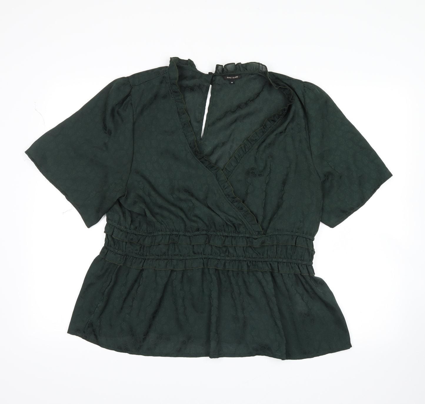 River Island Womens Green Floral  Basic Blouse Size 18