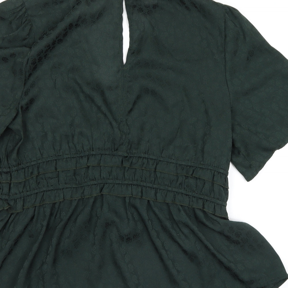 River Island Womens Green Floral  Basic Blouse Size 18