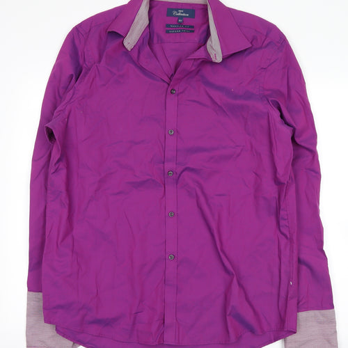 NEXT Mens Purple    Button-Up Size 16.5