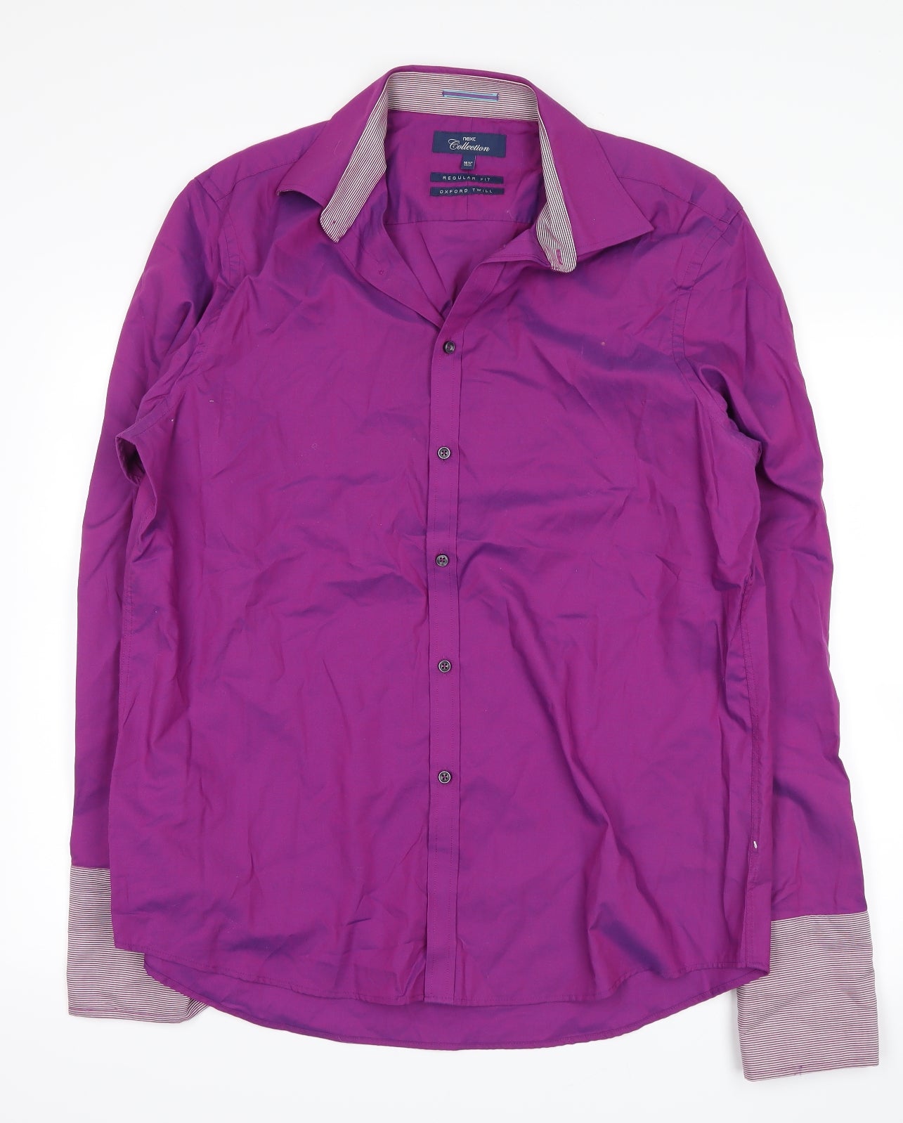 NEXT Mens Purple    Button-Up Size 16.5