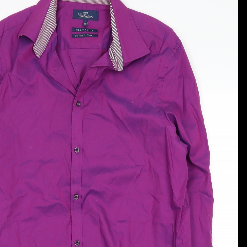 NEXT Mens Purple    Button-Up Size 16.5