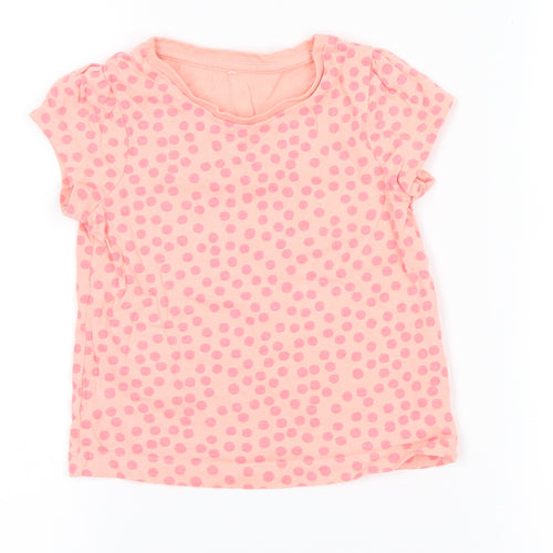 George  Pink Spotted  Basic T-Shirt Size 12-18 Months