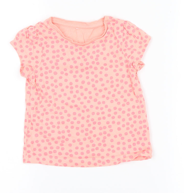 George Pink Spotted Basic T-Shirt Size 12-18 Months