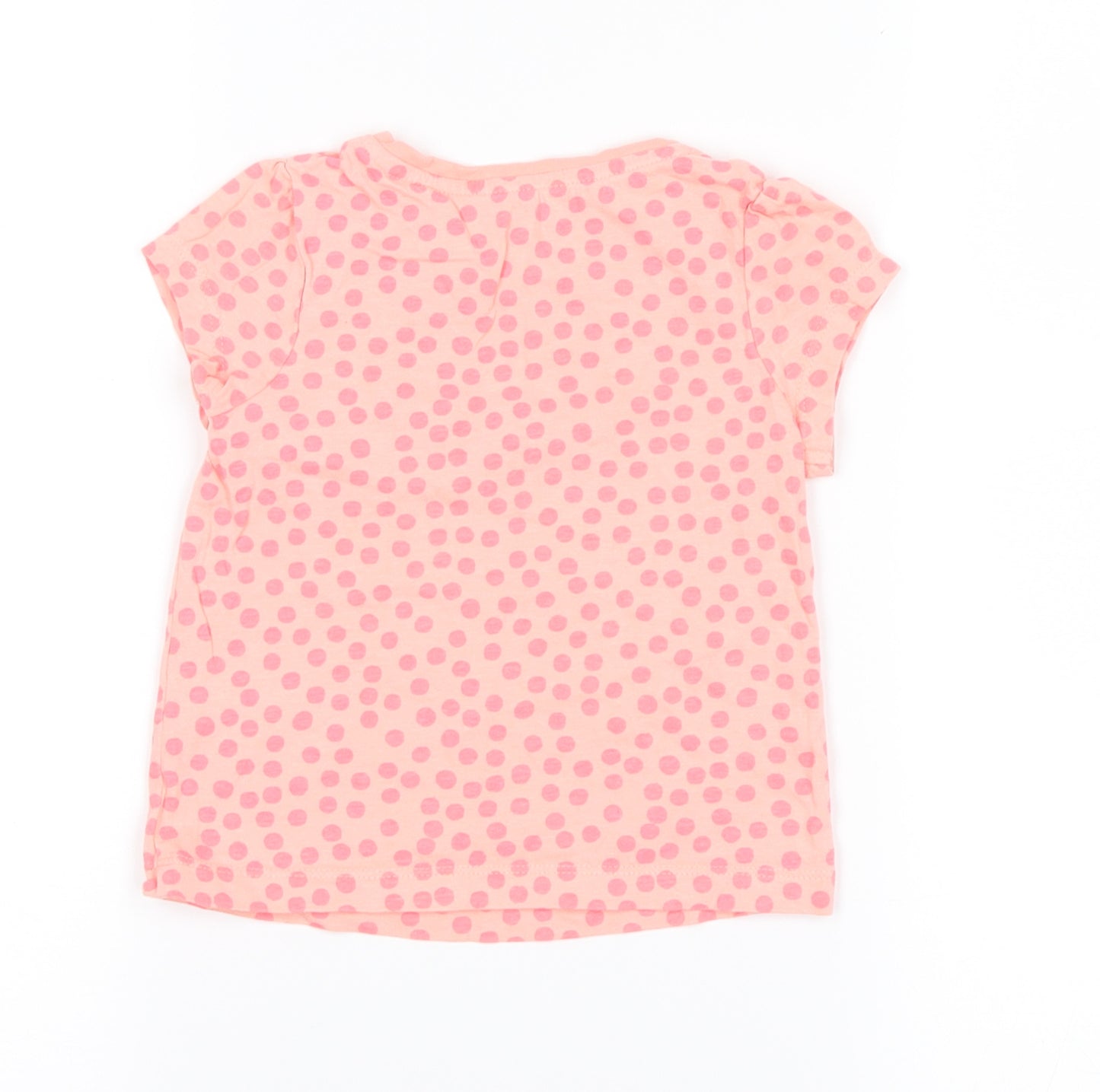 George  Pink Spotted  Basic T-Shirt Size 12-18 Months