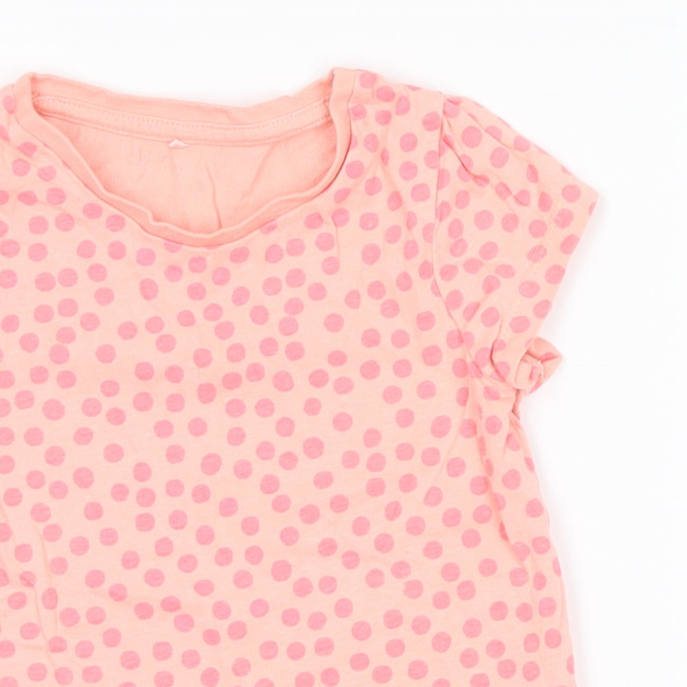 George  Pink Spotted  Basic T-Shirt Size 12-18 Months