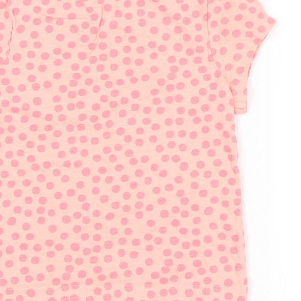 George  Pink Spotted  Basic T-Shirt Size 12-18 Months