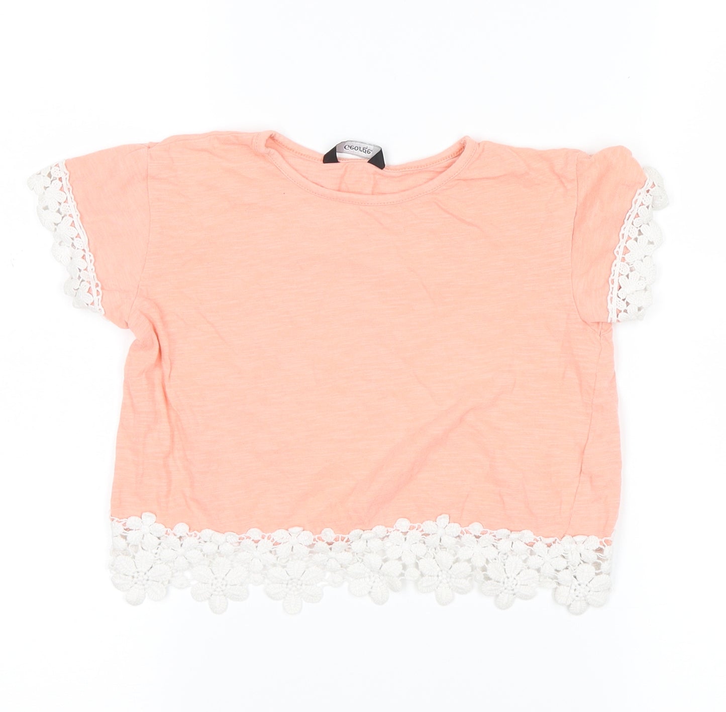 George Girls Pink   Cropped T-Shirt Size 4-5 Years