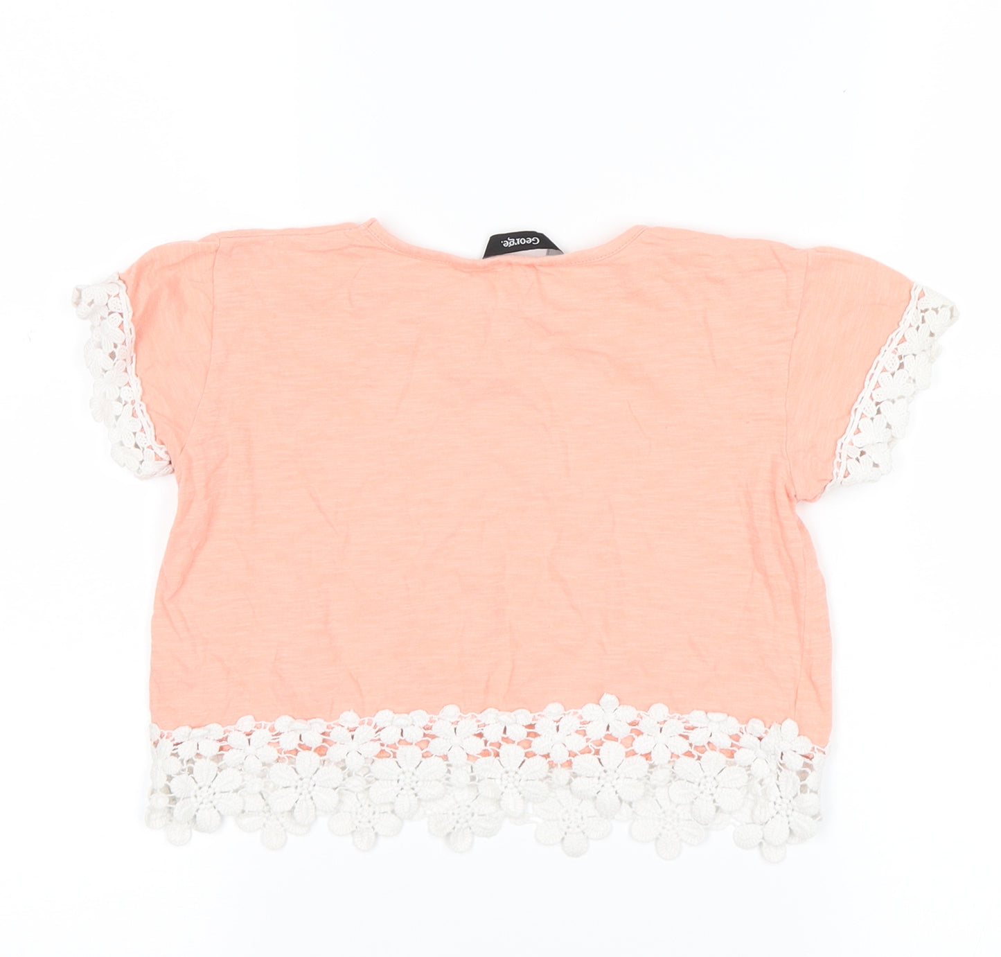 George Girls Pink   Cropped T-Shirt Size 4-5 Years