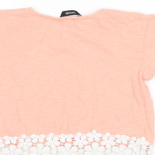 George Girls Pink   Cropped T-Shirt Size 4-5 Years