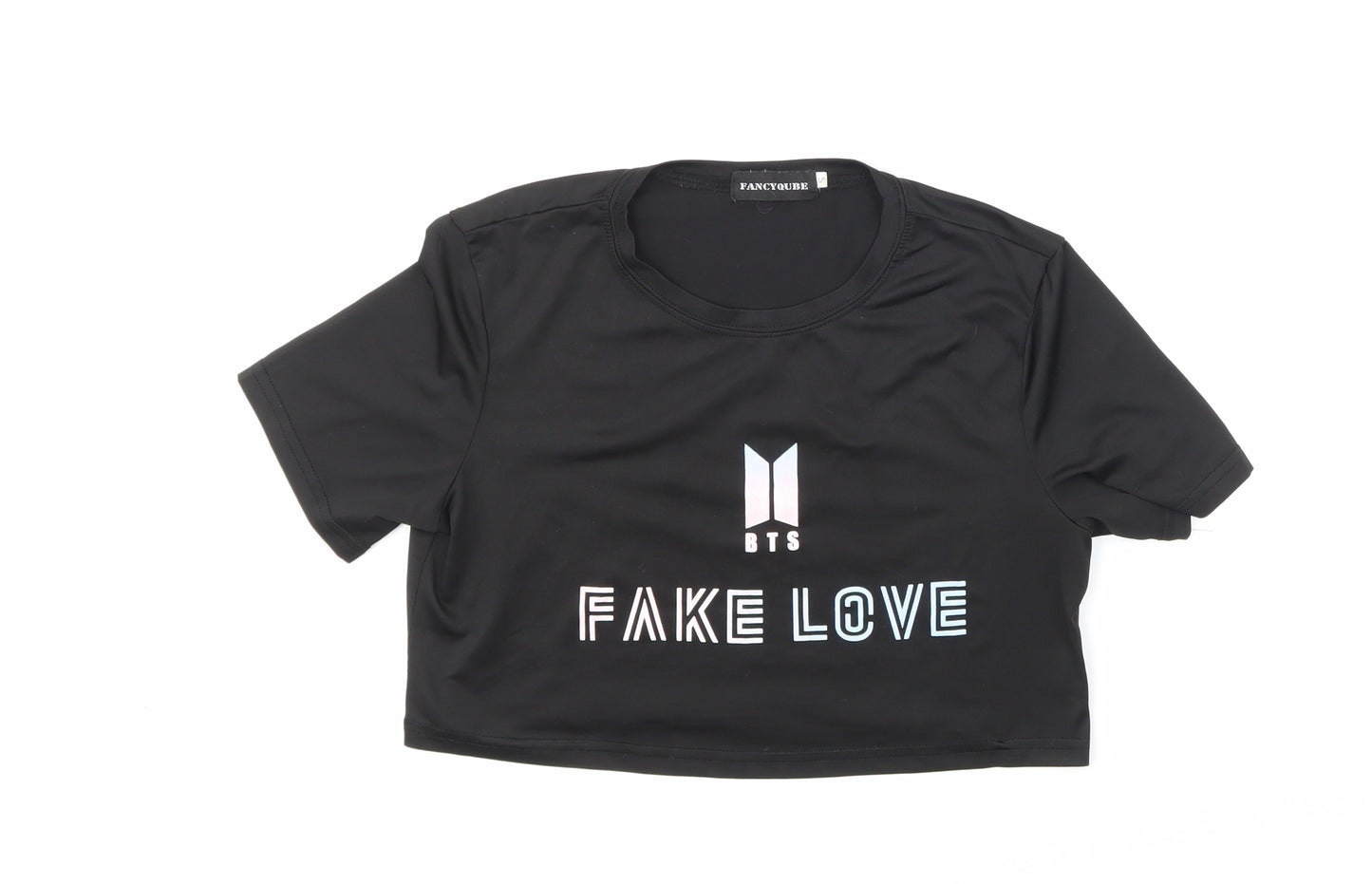 Fancyqube Womens Black   Cropped T-Shirt Size S