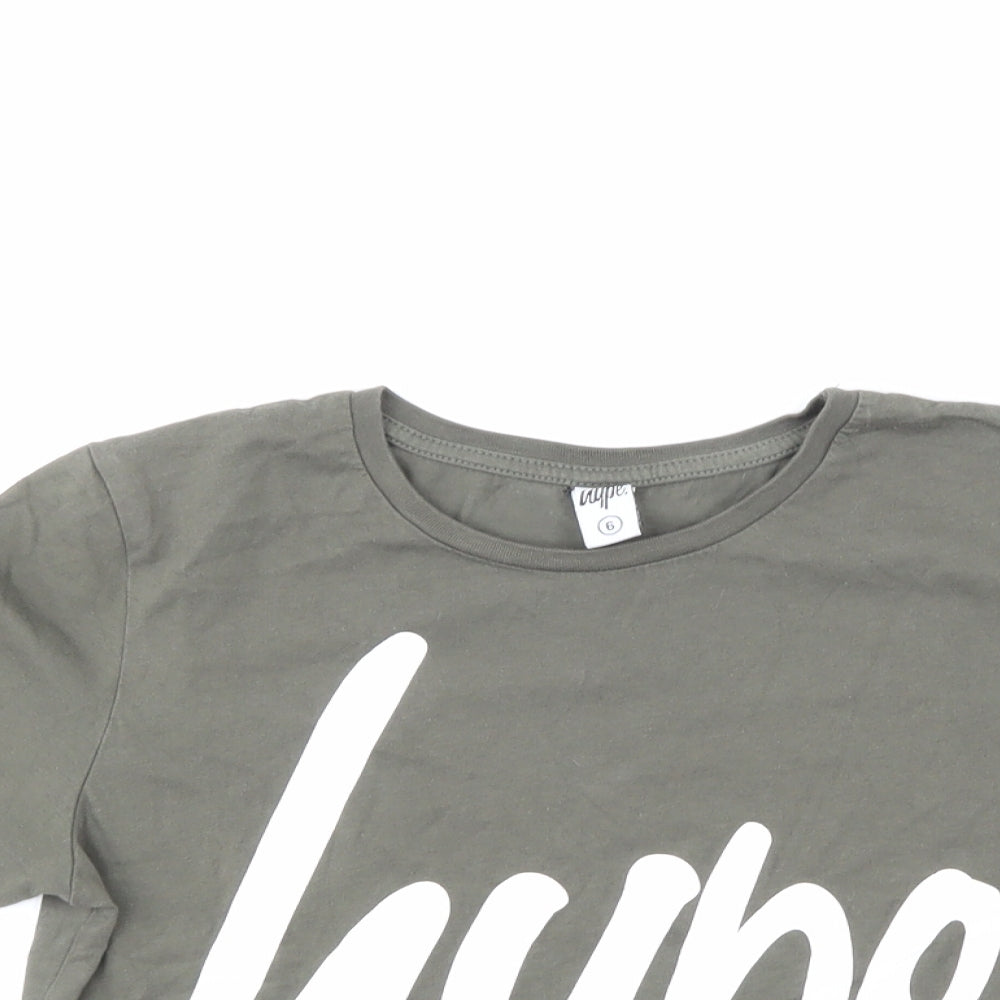 Hype Womens Green   Basic T-Shirt Size 6