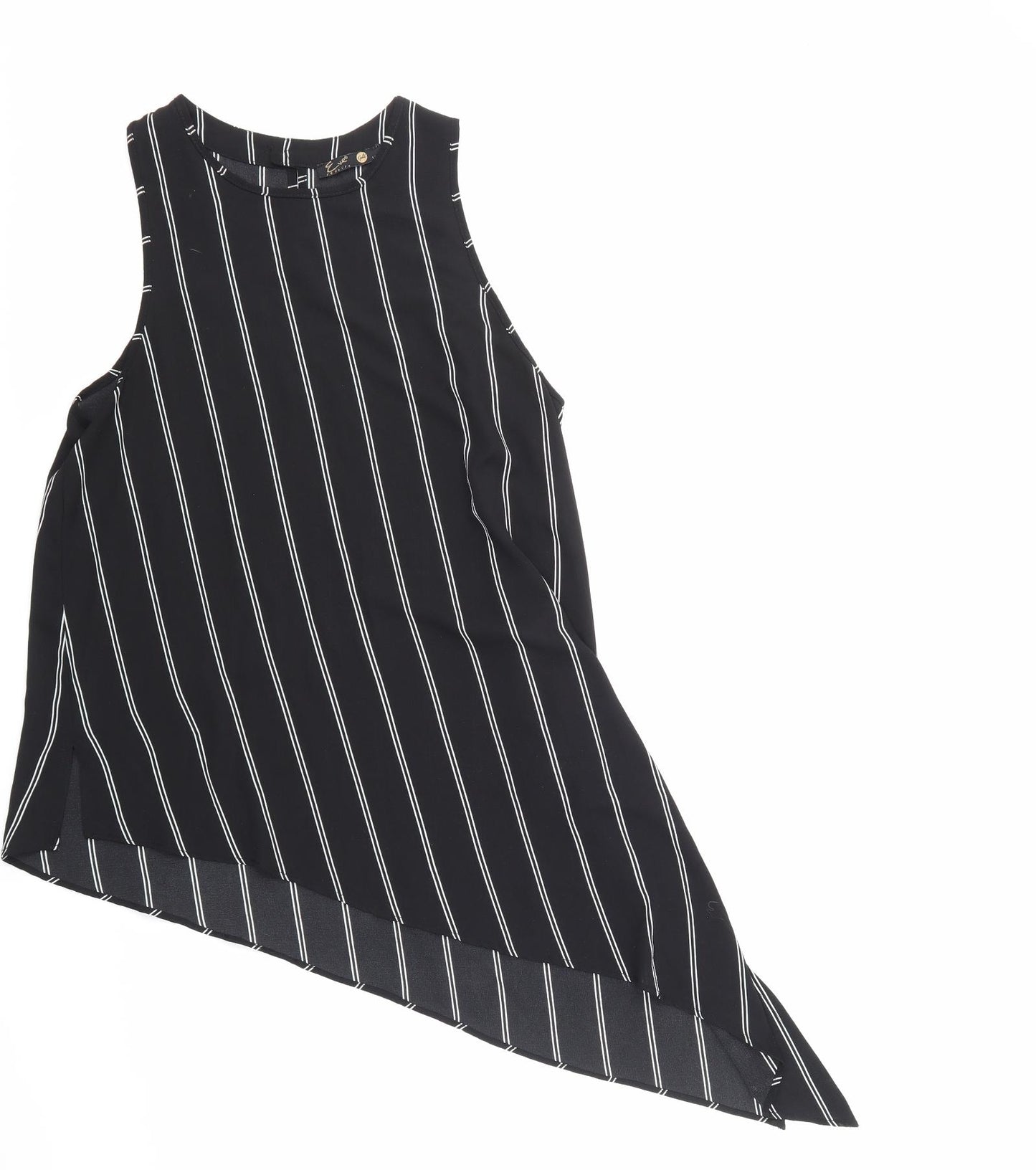 eve Womens Black Striped  Basic Blouse Size 14