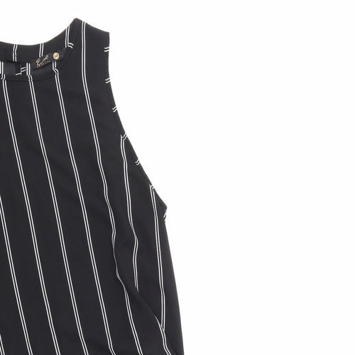 eve Womens Black Striped  Basic Blouse Size 14