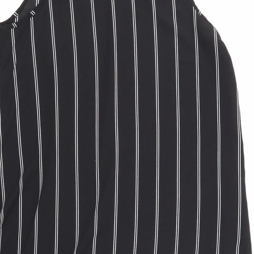 eve Womens Black Striped  Basic Blouse Size 14