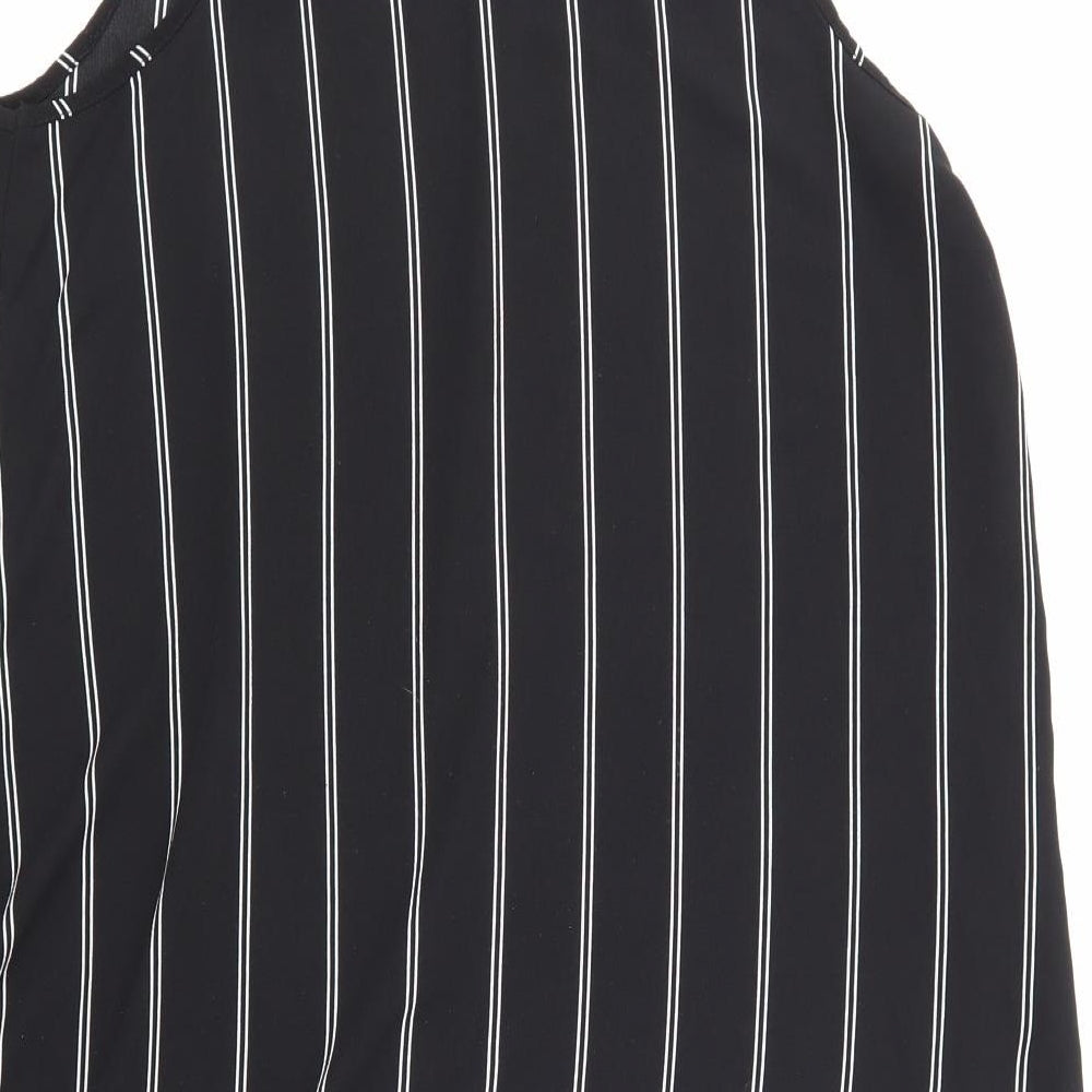 eve Womens Black Striped  Basic Blouse Size 14