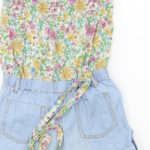 NEXT Girls Multicoloured Floral  Jumpsuit One-Piece Size 9 Years