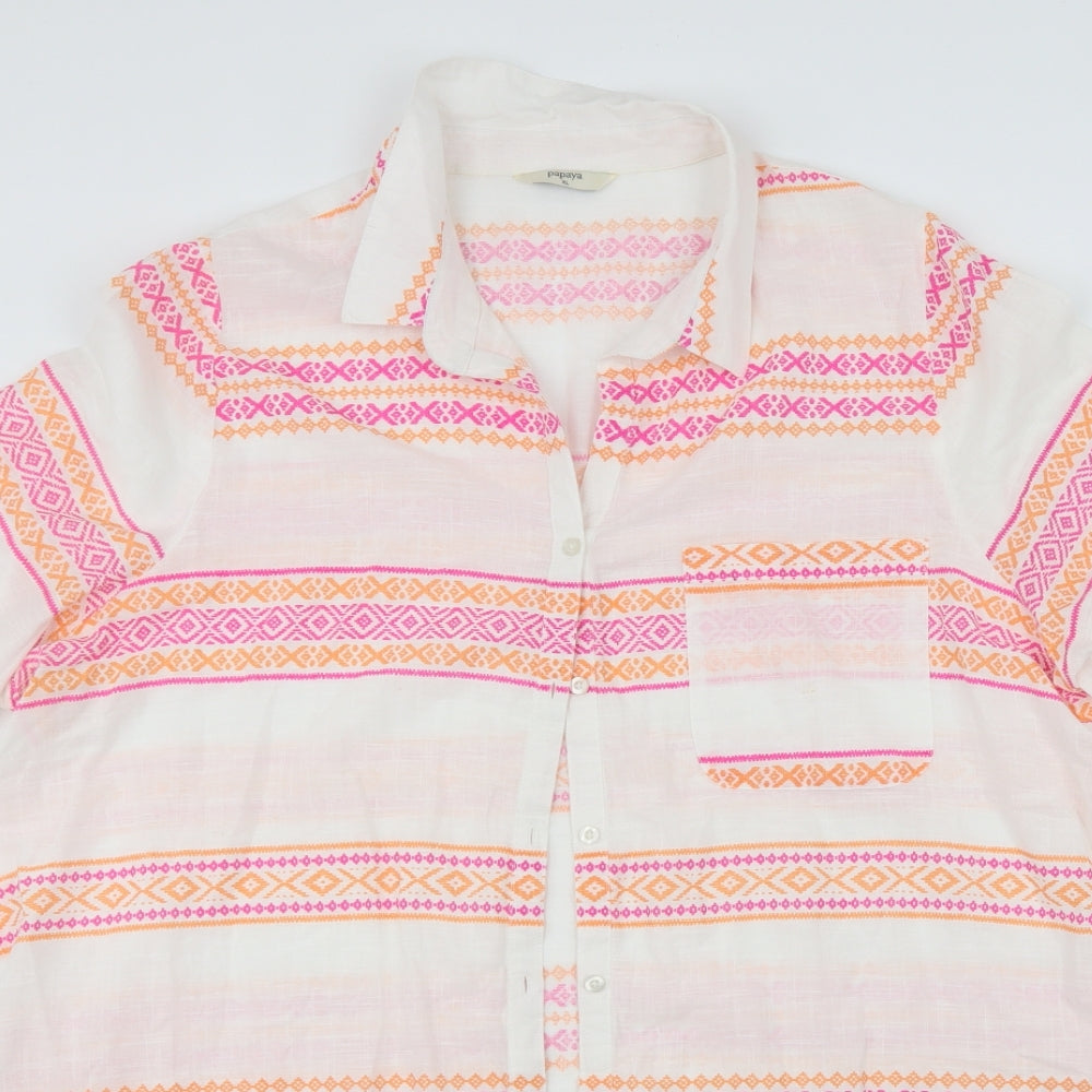 Papaya Womens Multicoloured Geometric  Shirt Dress  Size XL