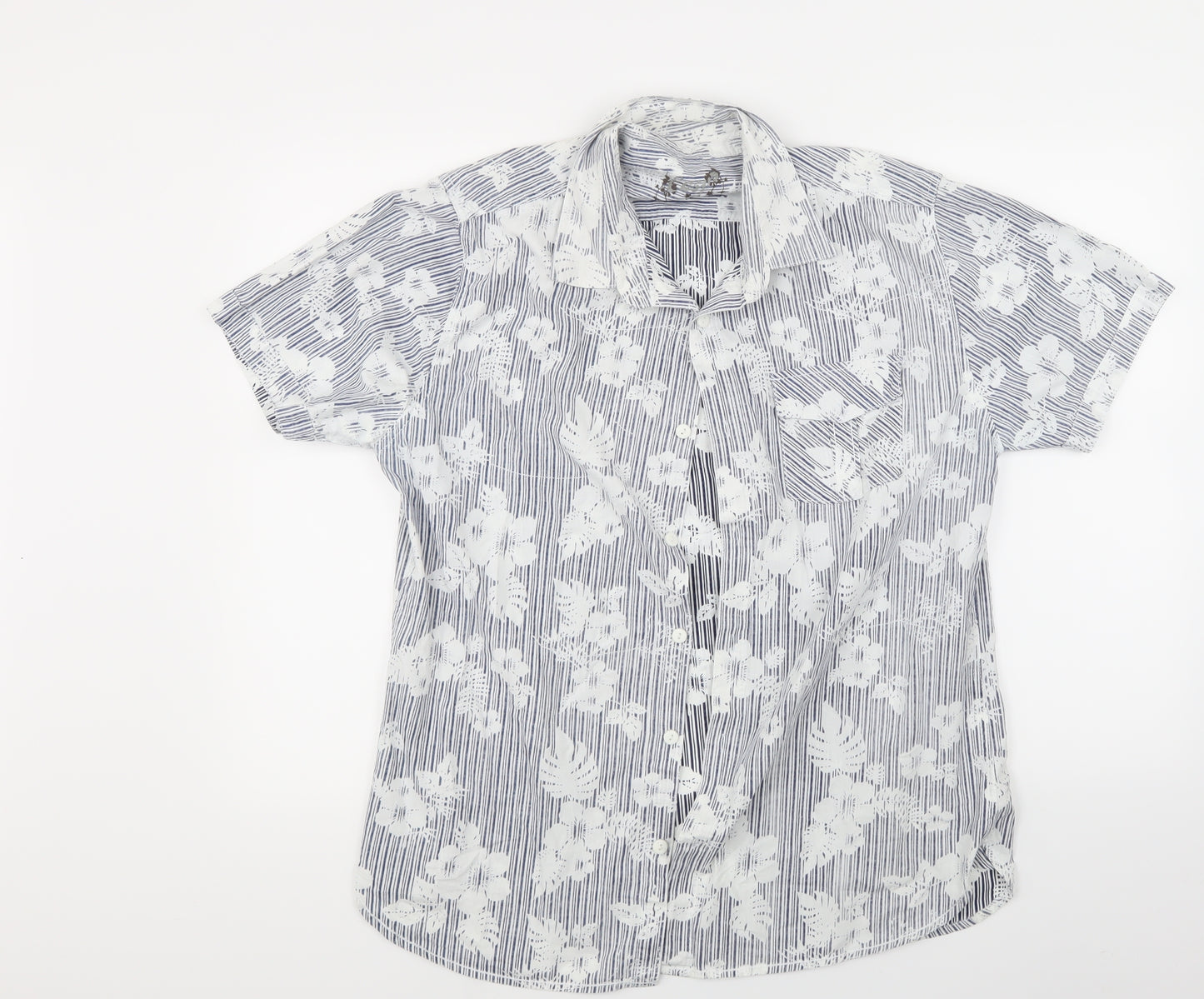 Easy Mens Multicoloured Floral   Button-Up Size L
