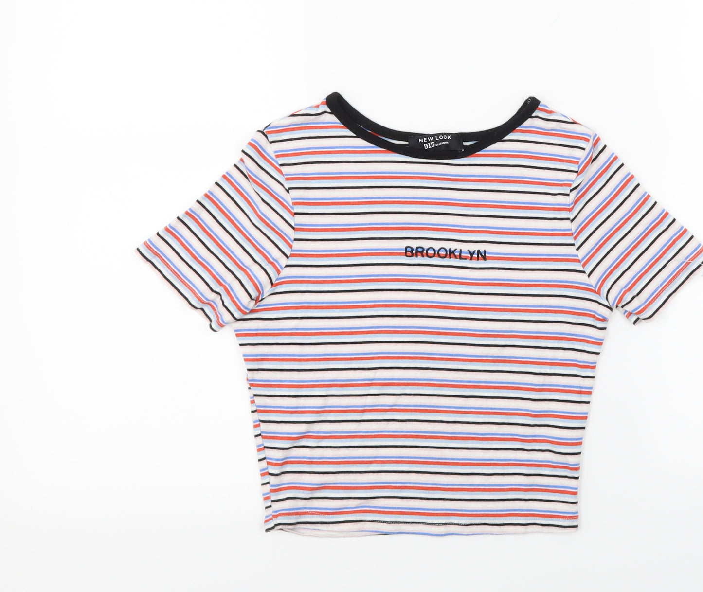 New Look Girls Multicoloured Striped  Basic T-Shirt Size 10-11 Years