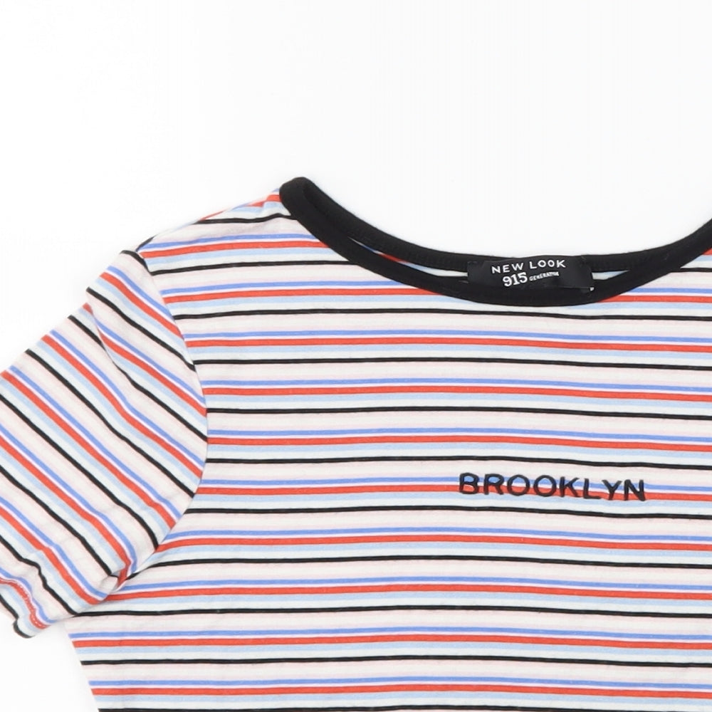New Look Girls Multicoloured Striped  Basic T-Shirt Size 10-11 Years