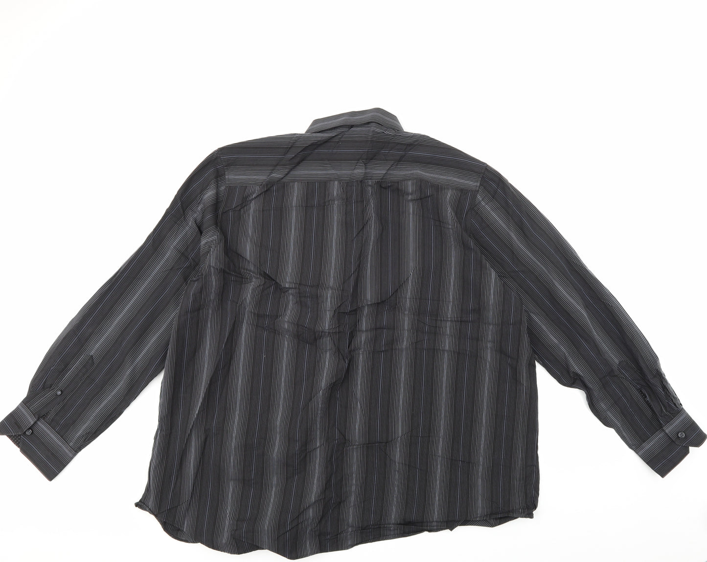 F&F Mens Black Striped   Dress Shirt Size 2XL