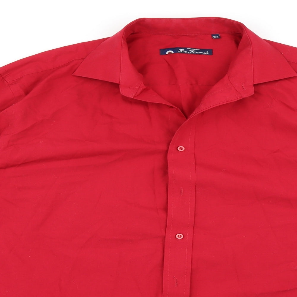 Ben Sherman Mens Red    Button-Up Size 16.5