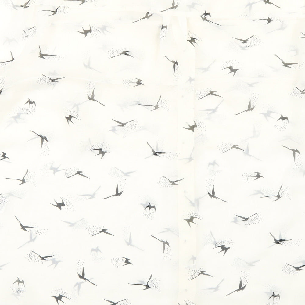 Wallis Womens White Animal Print  Basic Button-Up Size M