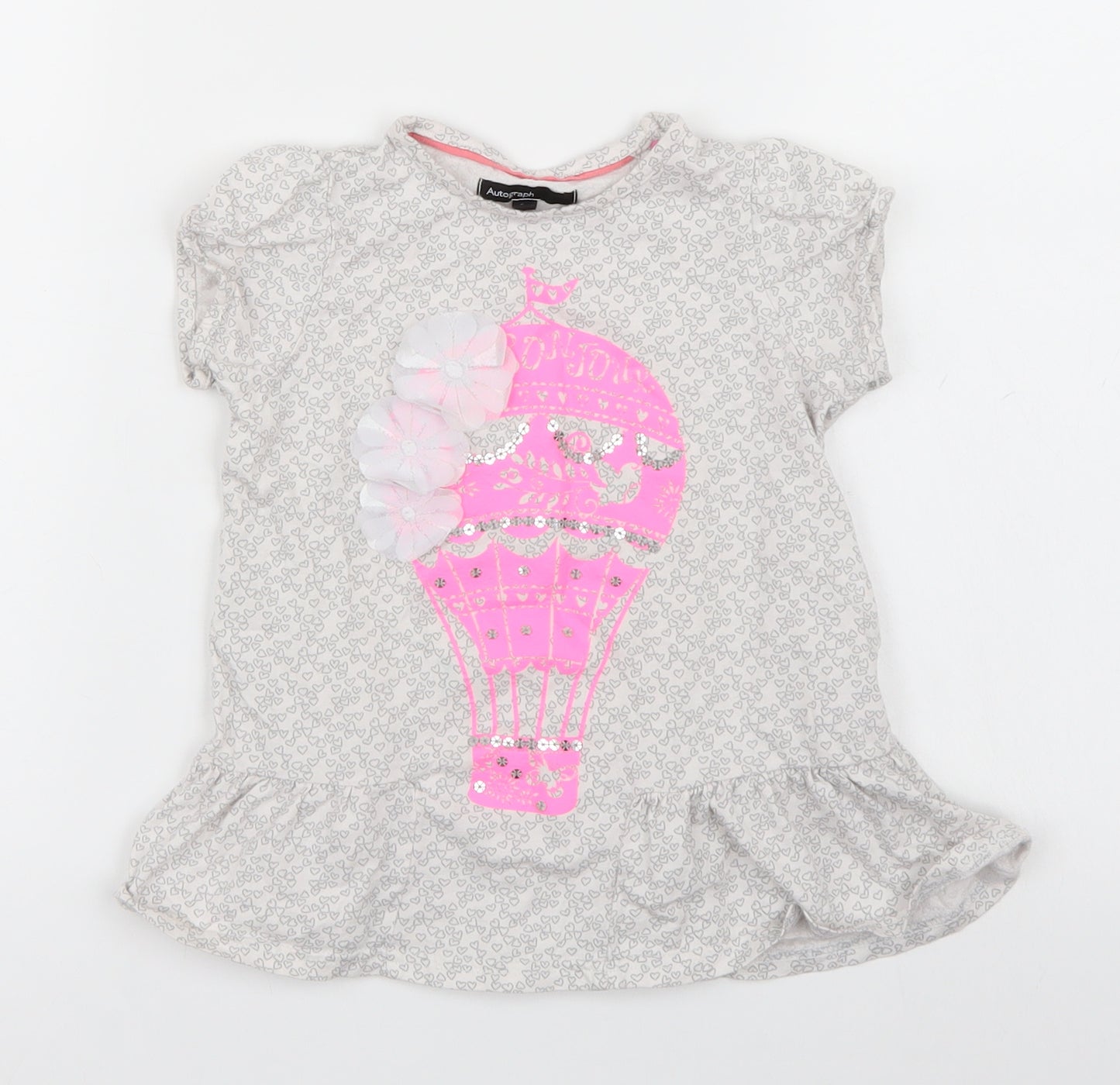 Autograph Girls Grey Polka Dot  Basic T-Shirt Size 2-3 Years