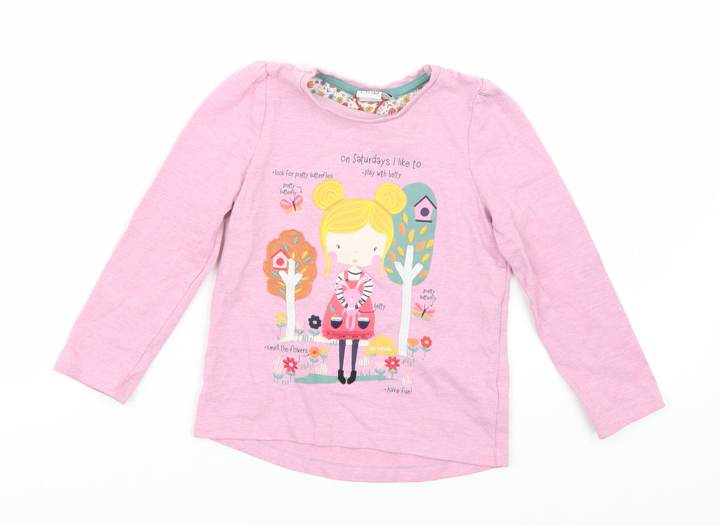 Mini Club Girls Pink   Basic T-Shirt Size 2-3 Years
