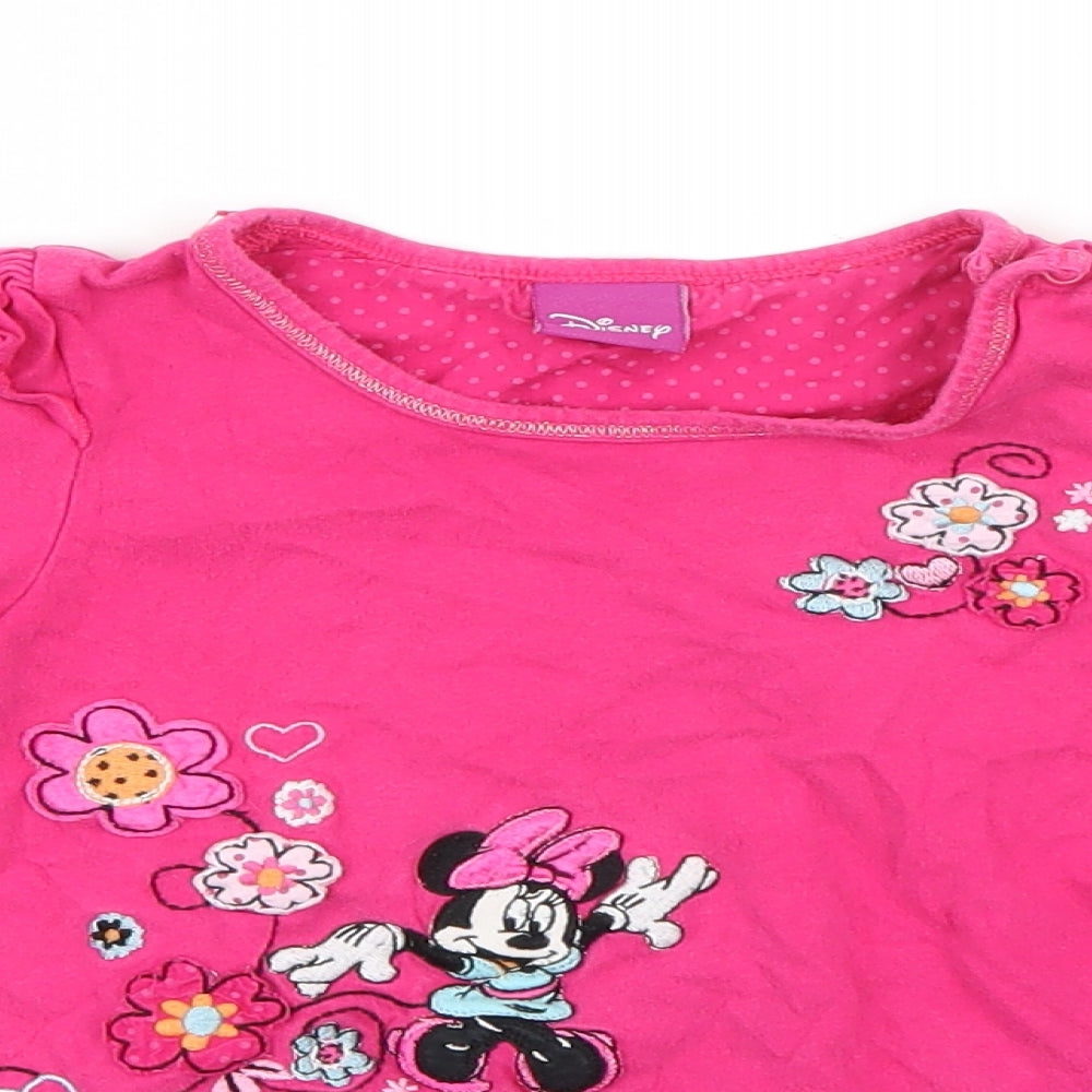 Matalan Girls Pink   Basic T-Shirt Size 3-4 Years  - Disney Minnie Mouse