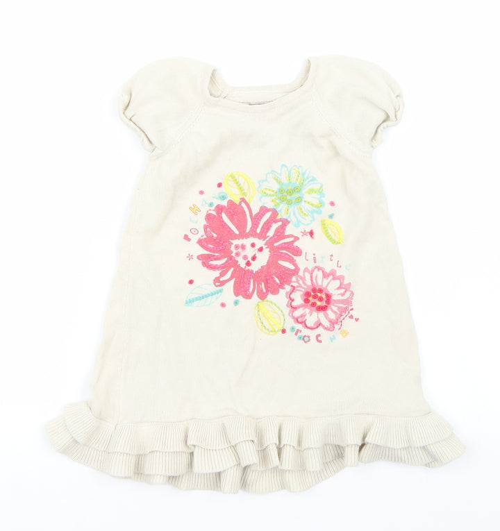 Debenhams Girls Beige Jumper Dress Size 18-24 Months