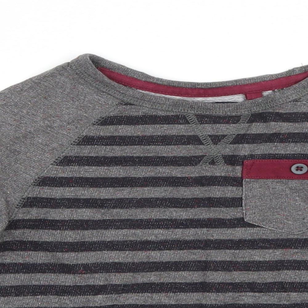 TU Boys Grey Striped  Basic T-Shirt Size 2-3 Years