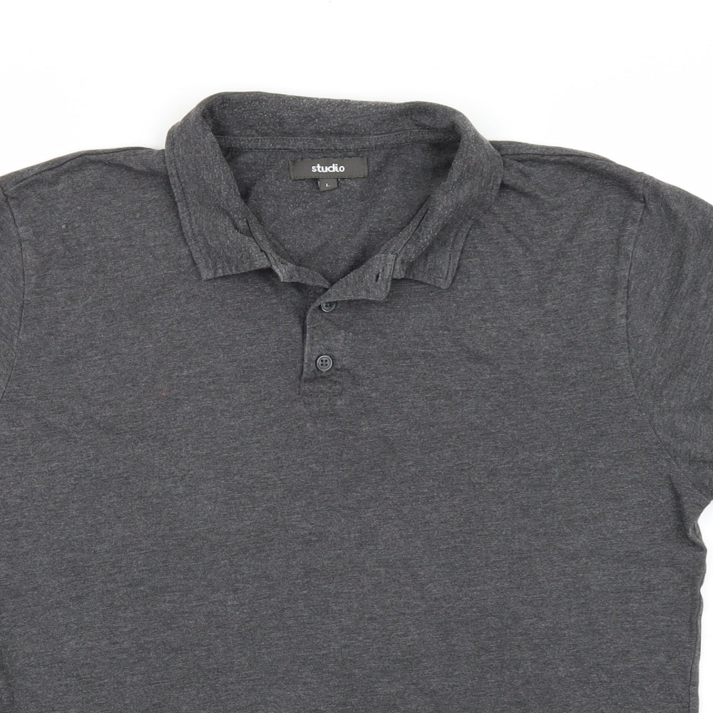 Studio Mens Grey    Polo Size L