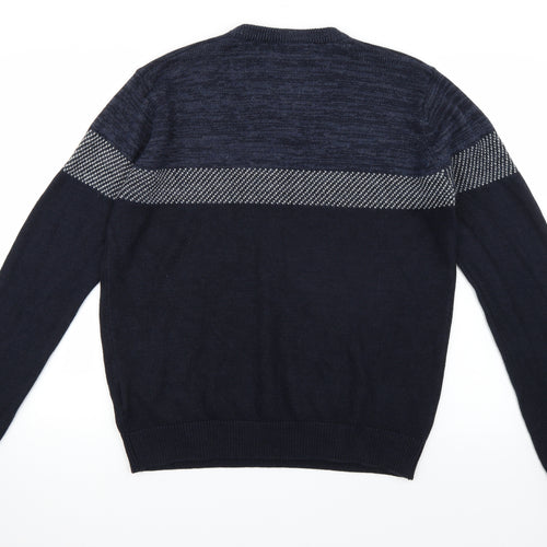 Kangaroo Poo Mens Blue Striped  Pullover Jumper Size L