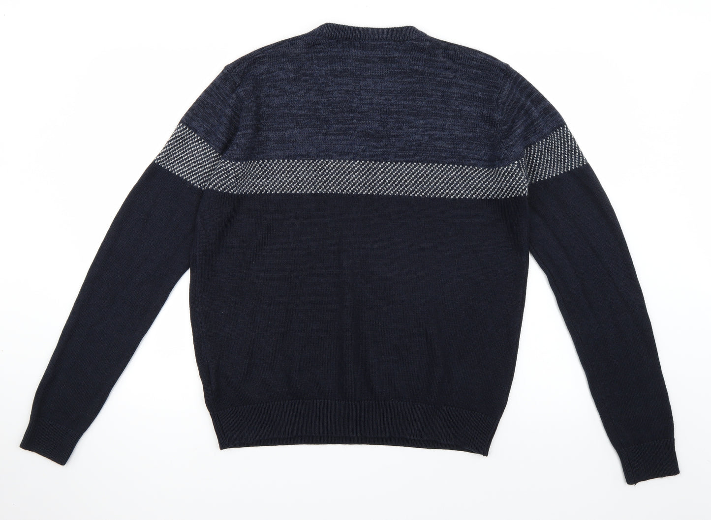Kangaroo Poo Mens Blue Striped  Pullover Jumper Size L