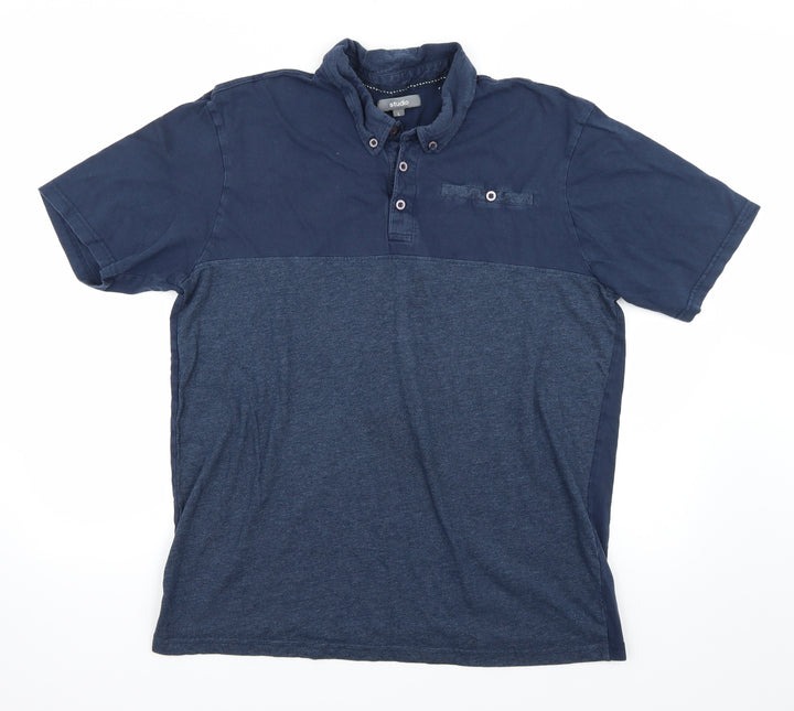 Studio Mens Blue Polo Size L