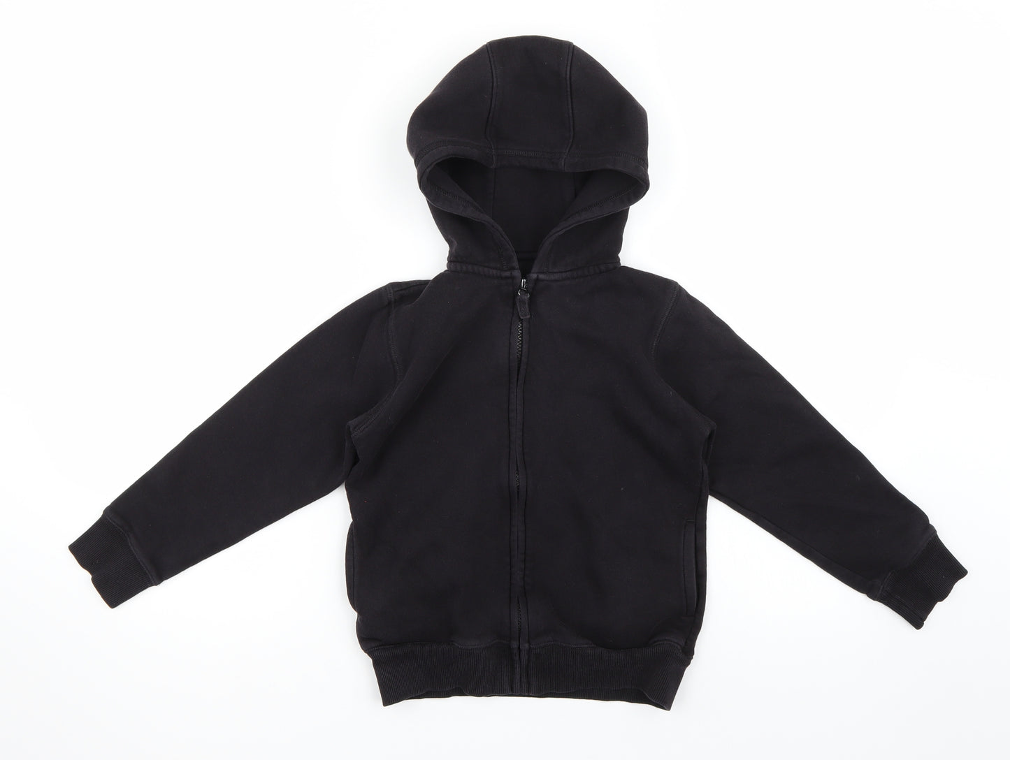 Matalan Boys Black   Full Zip Hoodie Size 8 Years