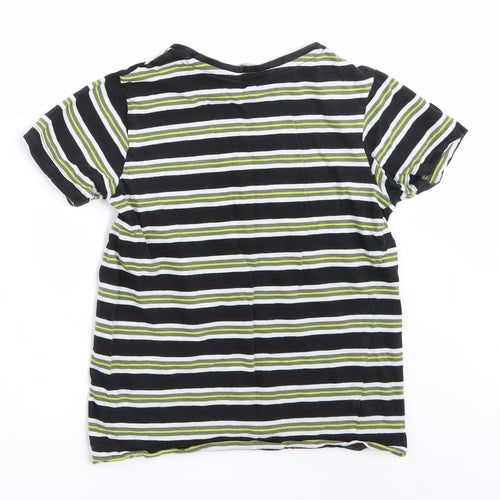 George Girls Black Striped  Basic T-Shirt Size 6-7 Years