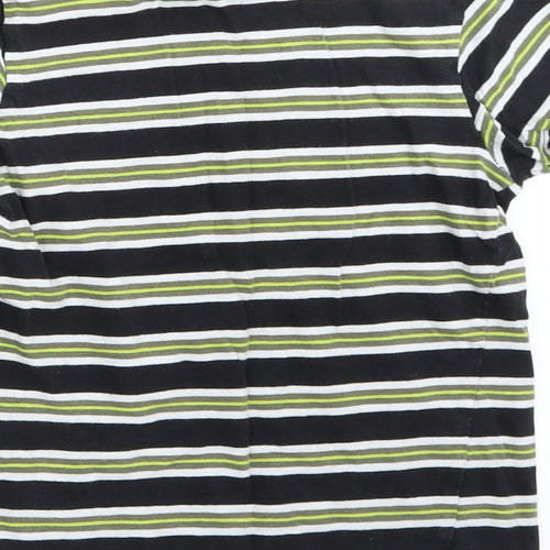 George Girls Black Striped  Basic T-Shirt Size 6-7 Years